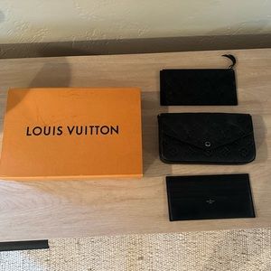 Louis Vuitton Félicie Pochette Black Monogram Empreinte Leather